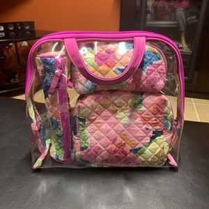 Vera Bradley 4pc travel cosmetic in Superbloom